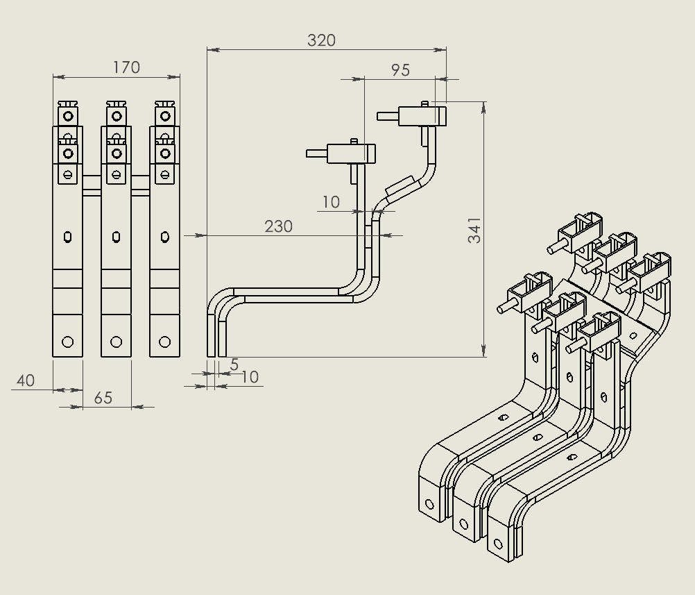 用于 OT630-800 4x150mm2 同相的母线连接